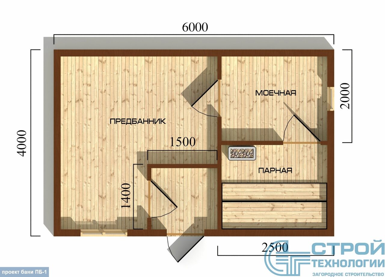 Проекты дома бани 6х6